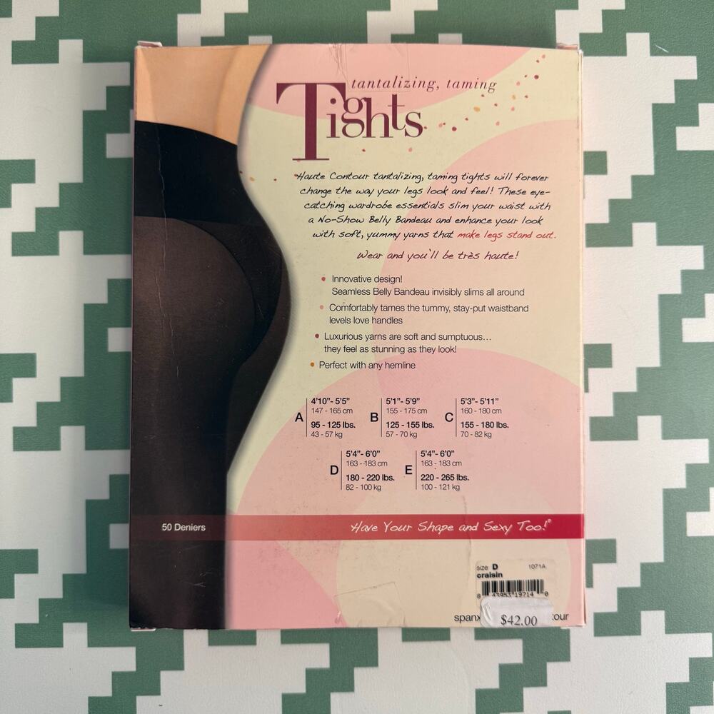 Spanx Haute Contour Tights Pantyhose Hosiery Craisin Maroon Wine Size D NWT - Picture 2 of 4